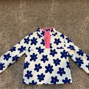 Kids Floral Fleece Pullover - Blue and Pink